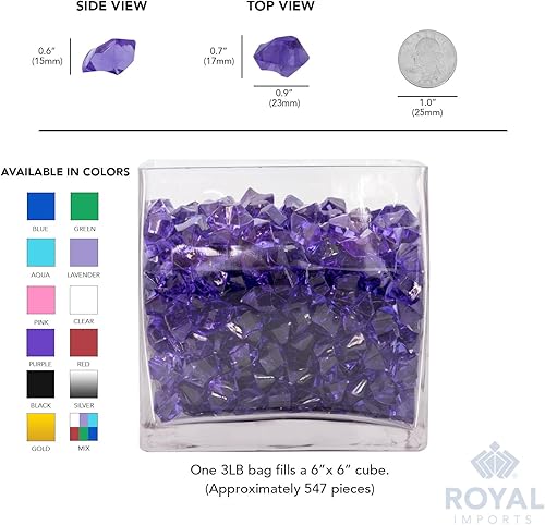 Miniatura 6 de Royal Imports Piedras acrílicas de cristal de hielo para rellenos de jarrones, mesa de fiesta, boda, fotografía, decoración de fiesta, manualidades,