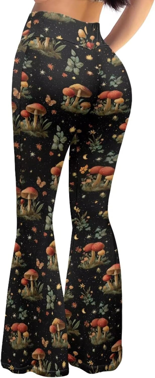 Xhuibop Flare Yoga Pants for Women Tummy Control High Waisted Flared Trousers
