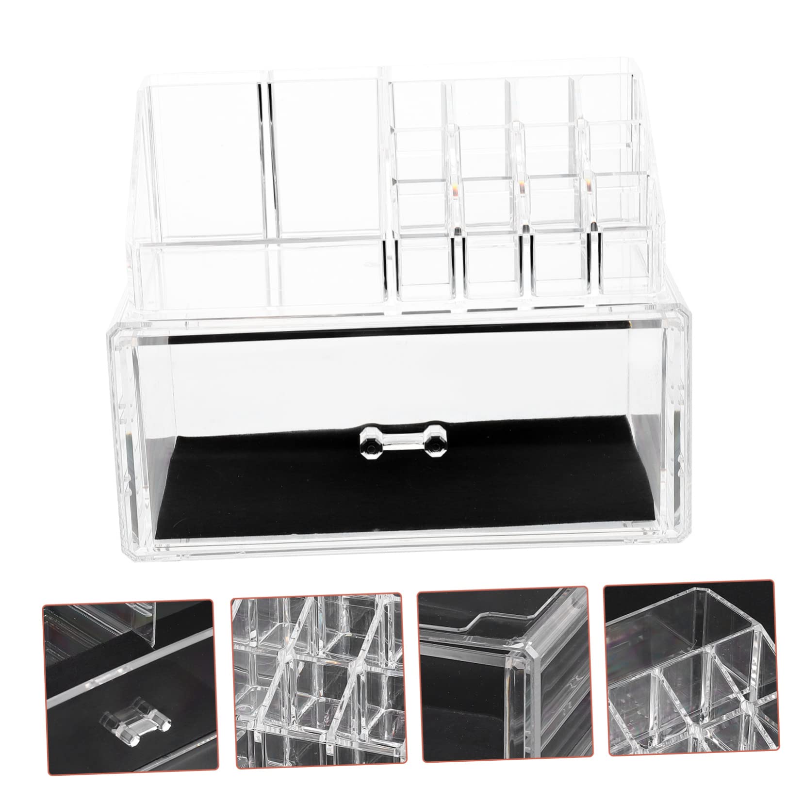 Acryl Schminkbox mit Schubladen zur Aufbewahrung von Kosmetik | Lippenstifte und Beauty Zubehör, Schlichtes Design, für Zuhause und Vitrine