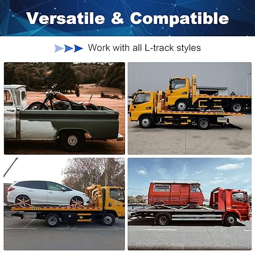 Miniatura 5 de Paquete de 8 conectores roscados de doble orejeta en L (límite de carga de trabajo de 1,916 libras), puntos de anclaje resistentes para cama de