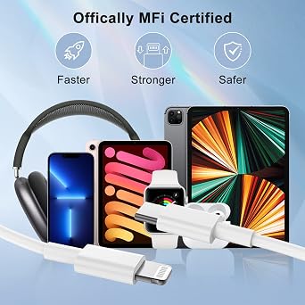 USB C to Lightning Cable 2 Pack 1m, Apple MFi Certified Short iPhone Charge Cable USB C Fast Charging for iPhone 14/14Pro/14Pro Max13/13 mini/13 Pro/13Pro Max/12/12 mini/12Pro/12 Pro Max/11 Series
