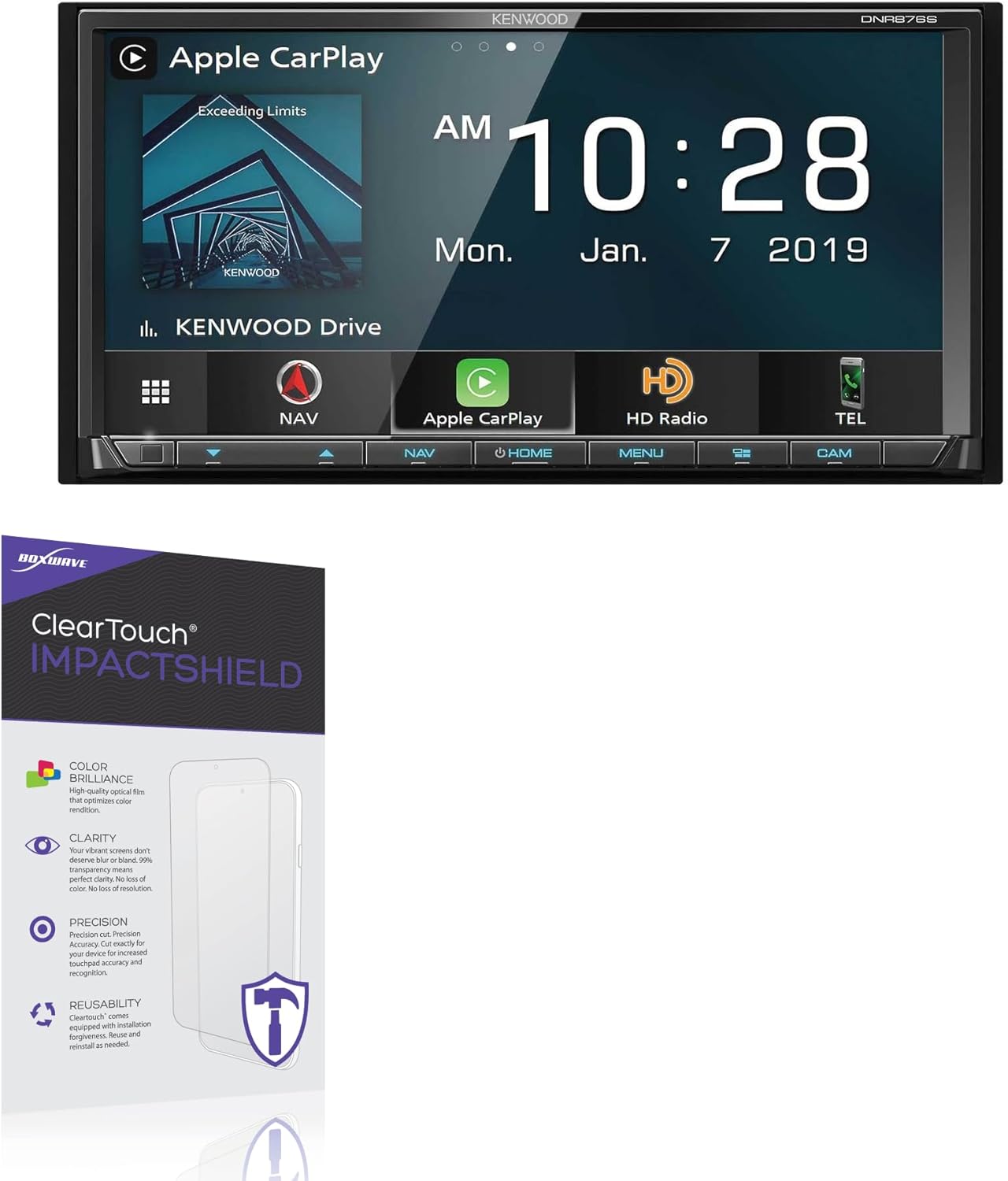 BoxWave Screen Protector Compatible with Kenwood DNR876S - ClearTouch ImpactShield (2-Pack), Impenetrable Screen Protector Flexible Film