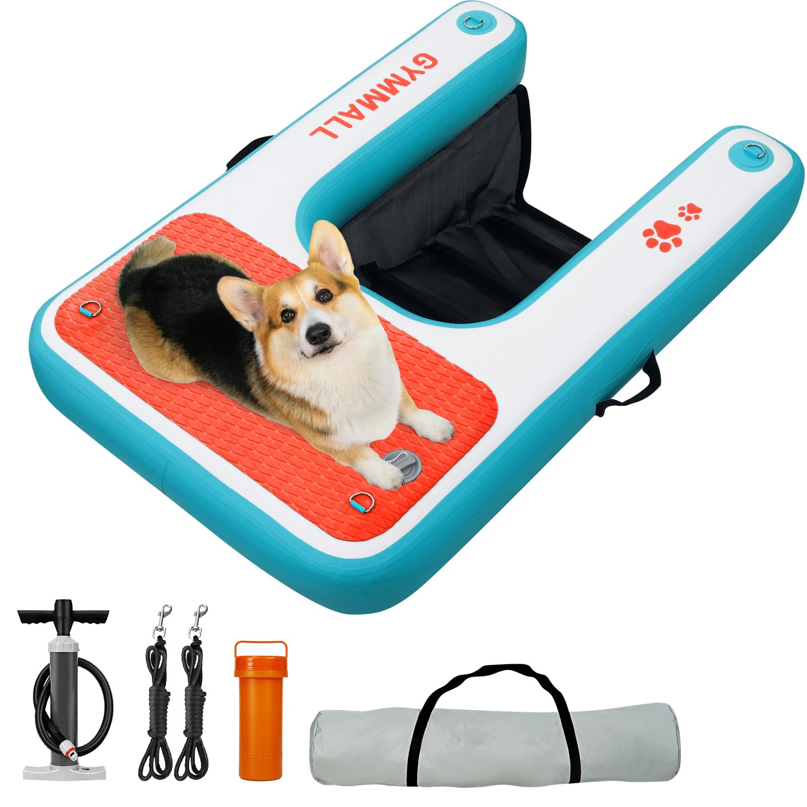 Plateforme Flottante pour Chien 120x82cm, Rampe d'eau pour Bateaux, Piscines, Lacs et Mer, Plateforme Antidérapante pour Chiens jusqu'à 100kg, Rampe Flottante pour Chien