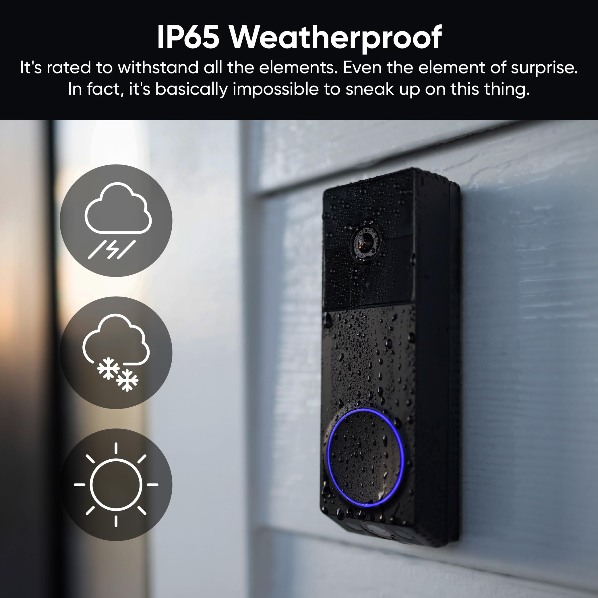 WYZE Wireless Duo Cam Video Doorbell (Chime Included), Battery Powered, 2K Full HD Video, 2 Cameras (People and Package), 2-Way Audio, Color Night Vision: Black