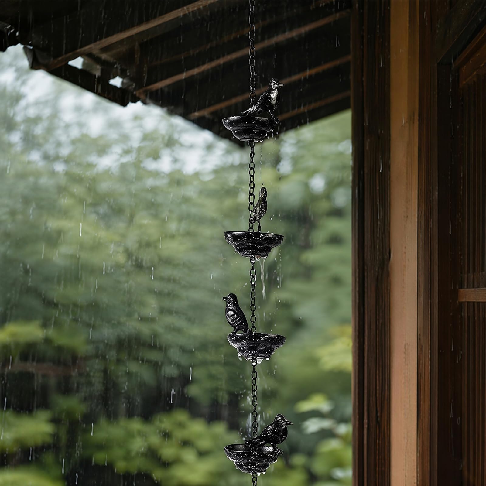 Rain Chain for Garden, Rain Chains for Gutter Metal Outdoor Rainwater Chain