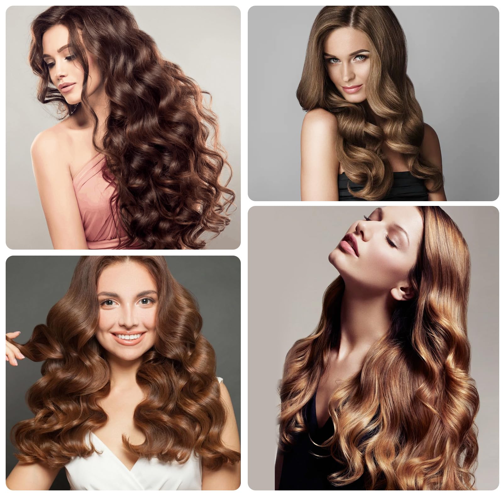 BESSEEK Rodillos para el cabello, paquete de 12 rizadores de peluquería de salón de belleza, peinado rizado para bricolaje, los colores pueden variar (mediano plus)