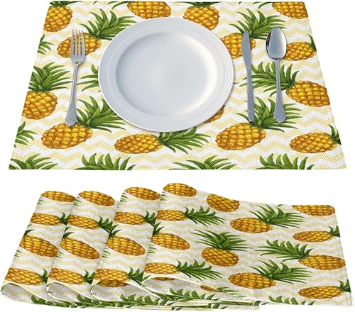 Miniatura 2 de Juego de 4 manteles individuales lavables y resistentes al calor, para cocina, comedor, interior y exterior, 18 x 12 pulgadas