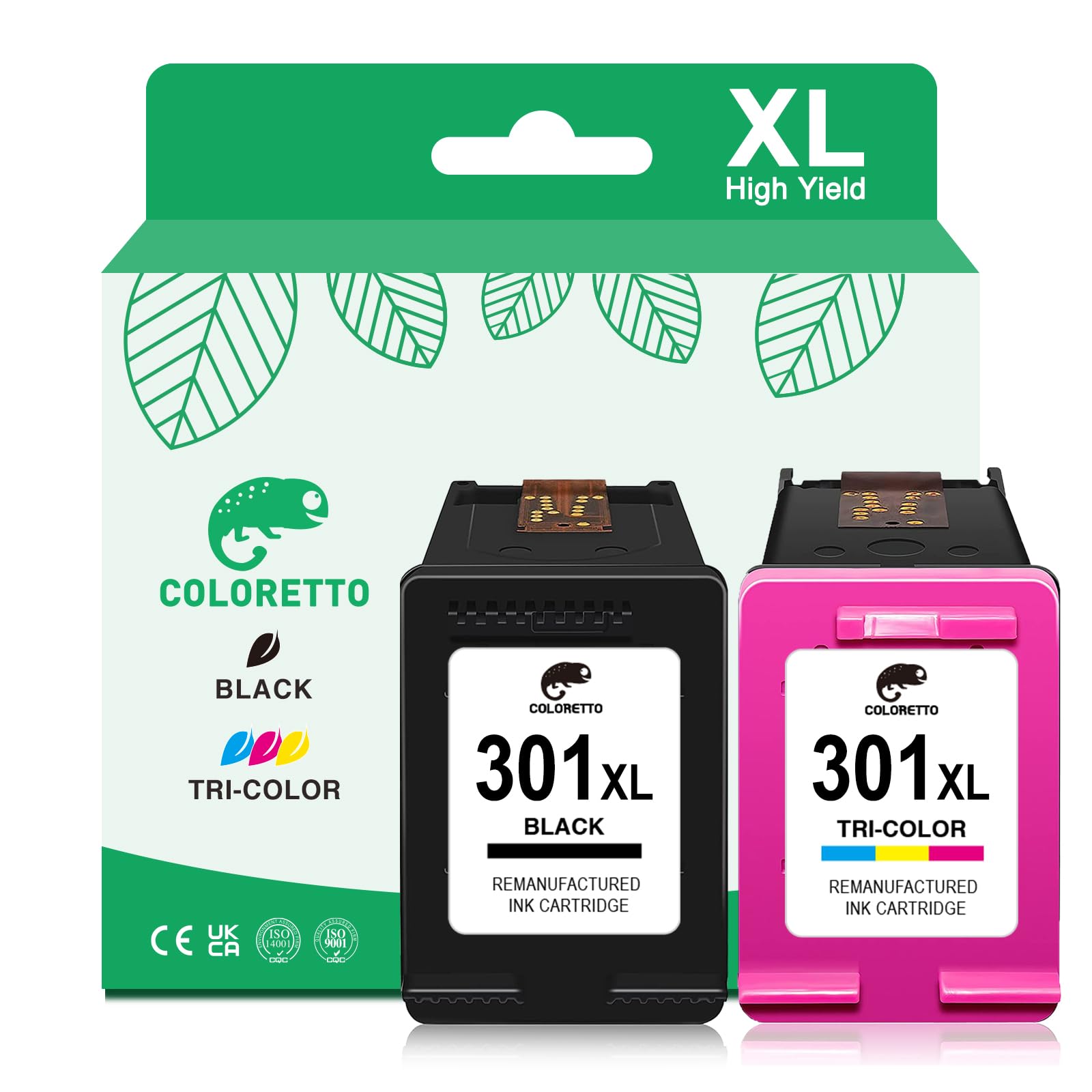 COLORETTO 301XL Cartuchos para HP 301 Cartuchos de Tinta para HP 301 XL DeskJet 2050 2540 1510 3055a 3050 3050a 2543 2510 2550 Envy 4500 4502 4503 5530 Officejet 2620 2622 4630 Negro y Color