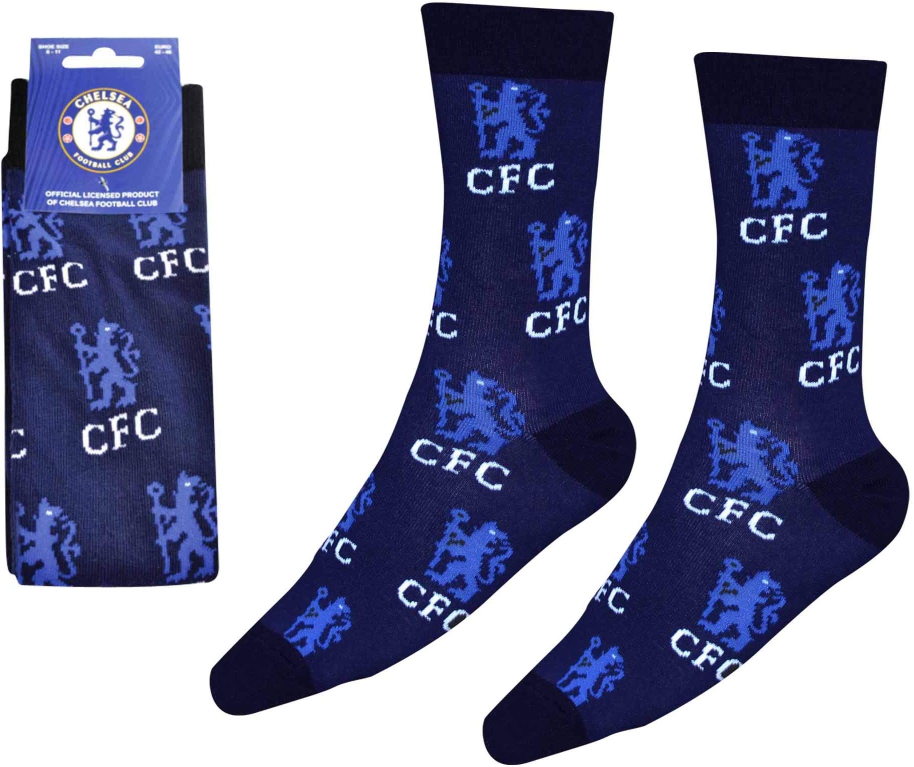 Chelsea FC Football Crest Socks Adults 8-11