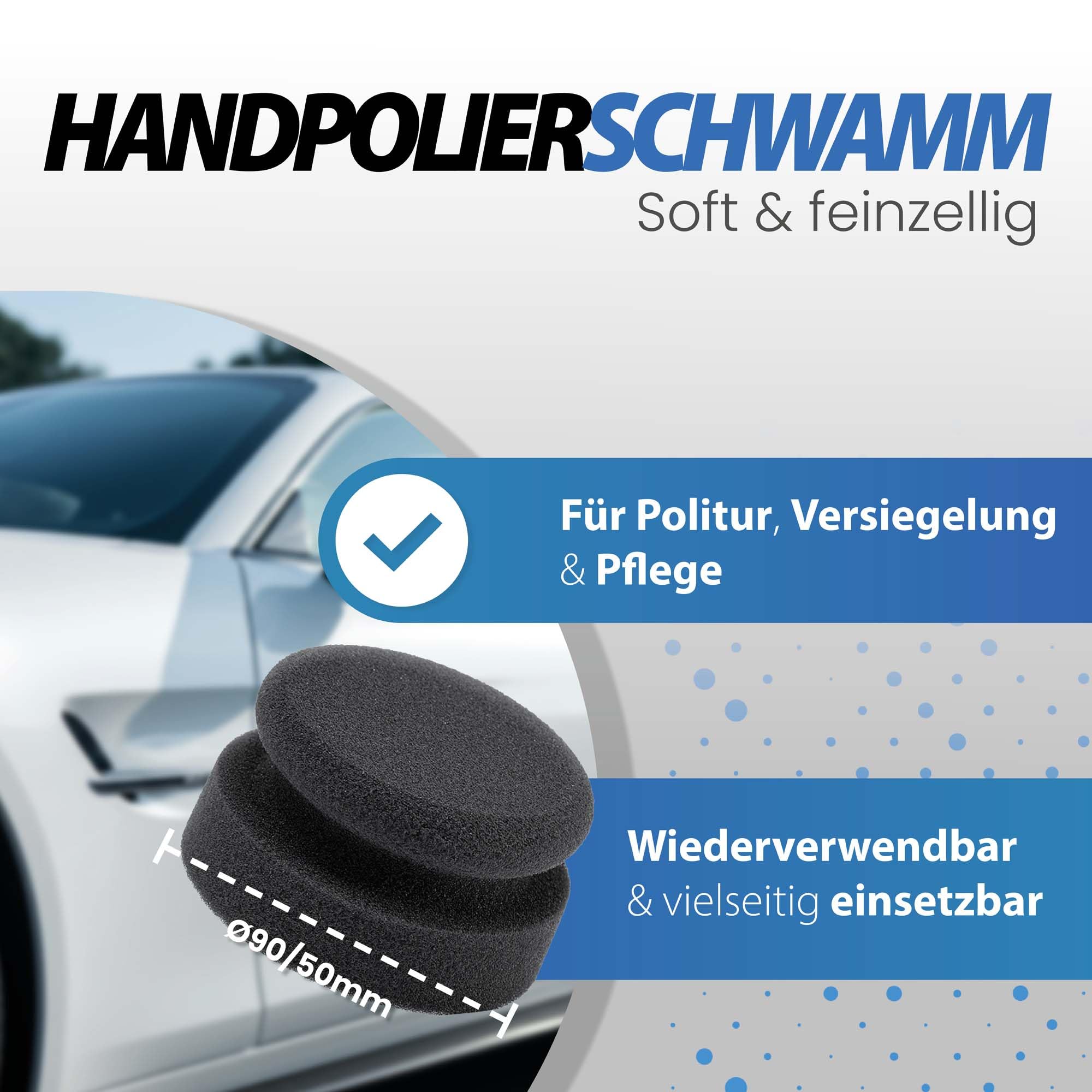 Autopolitur Set | Koch Chemie Shine Speed Polish 500ml für ein einzigartiges Hochglanz-Finish + Polierschwamm + Poliertuch | Auto Lack Politur geeignet für Handpolitur und Poliermaschine
