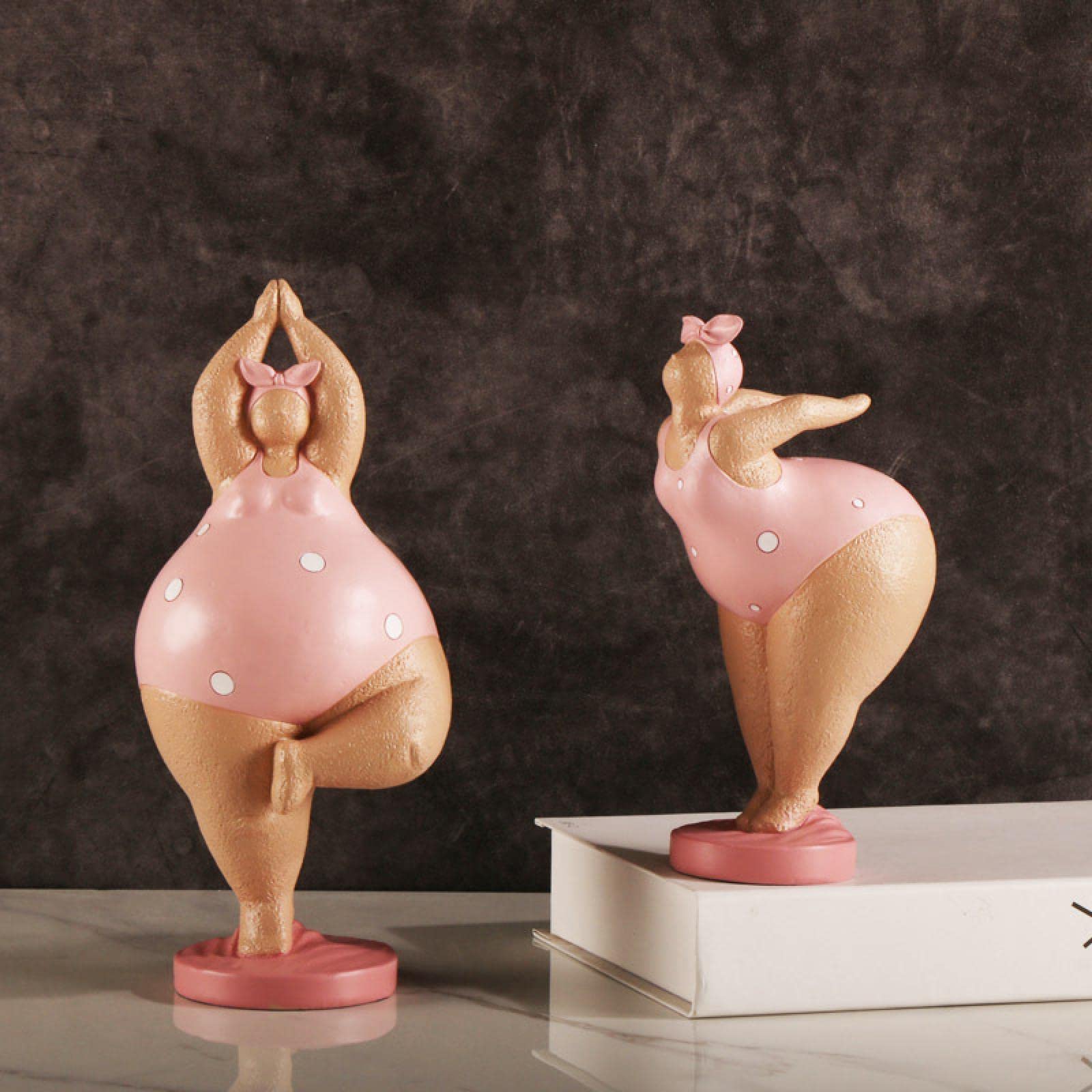 mozhixue Fat Lady Figurines Art Decor Woman Sculpture Figurine