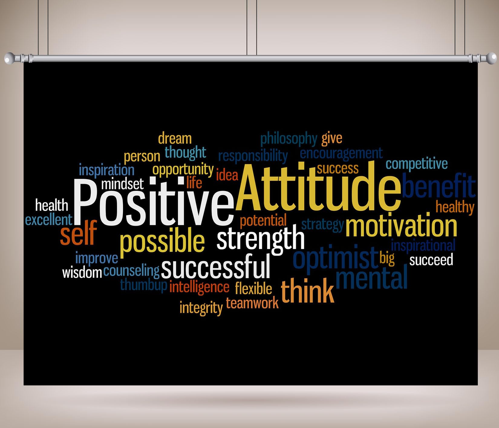 8x8FT Arte Parole Atteggiamento Positivo Sfondo Fotografico