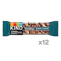 Vista 6 de KIND Barras, chocolate negro y menta, sin gluten, bajo en azúcar, 1.4 onzas, 12 unidades y barras, nueces de chocolate negro y sal marina, sin