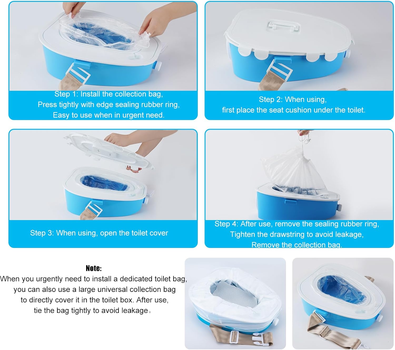 Portable Car Toilet-mobile emergency Toilet Urinal,portable potty for Adults/Children/Woman/Old man,for camping,car travel,traffic jam (blue)