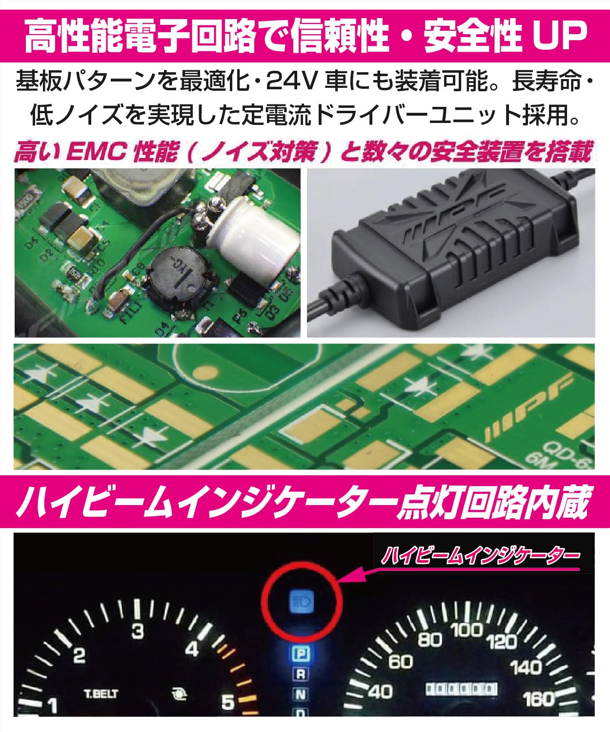 Amazon | M's Basic by IPF ヘッドライト LED H4 6500K 5500lm/4800lm