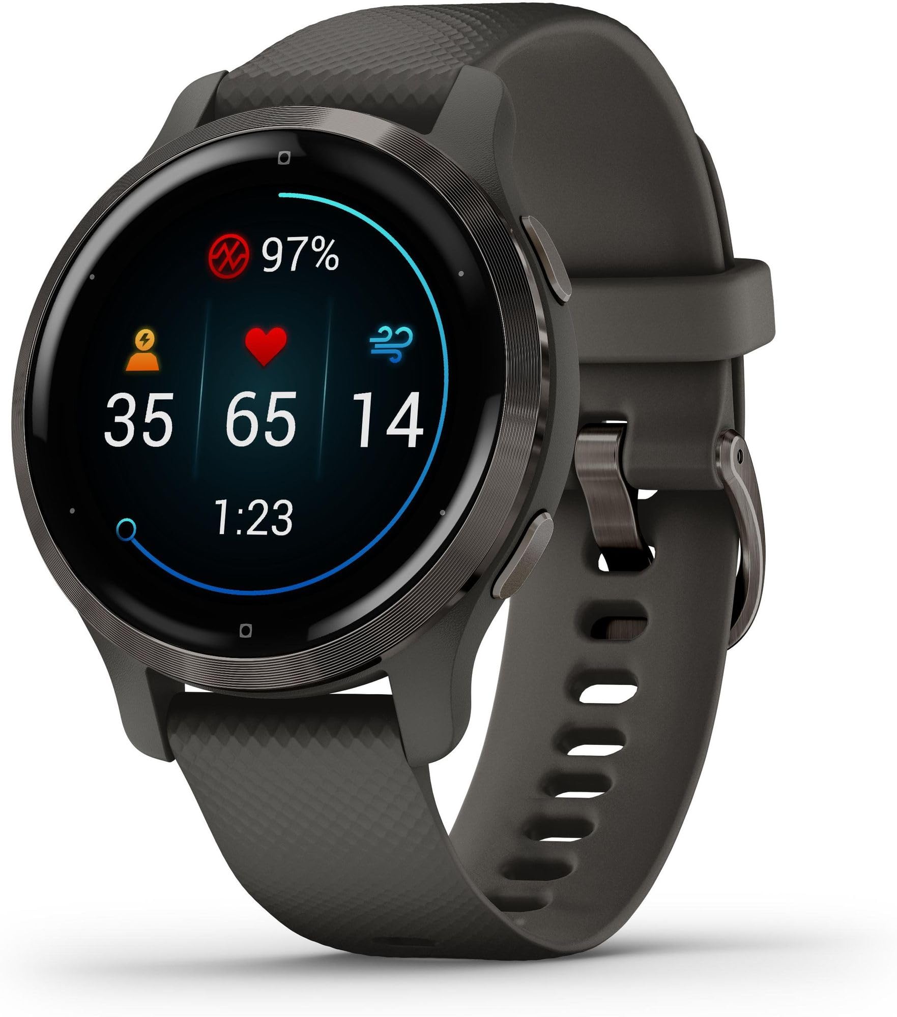 Garmin Venu 2S Reloj inteligente con GPS, música y deportes, Gris Pizarra