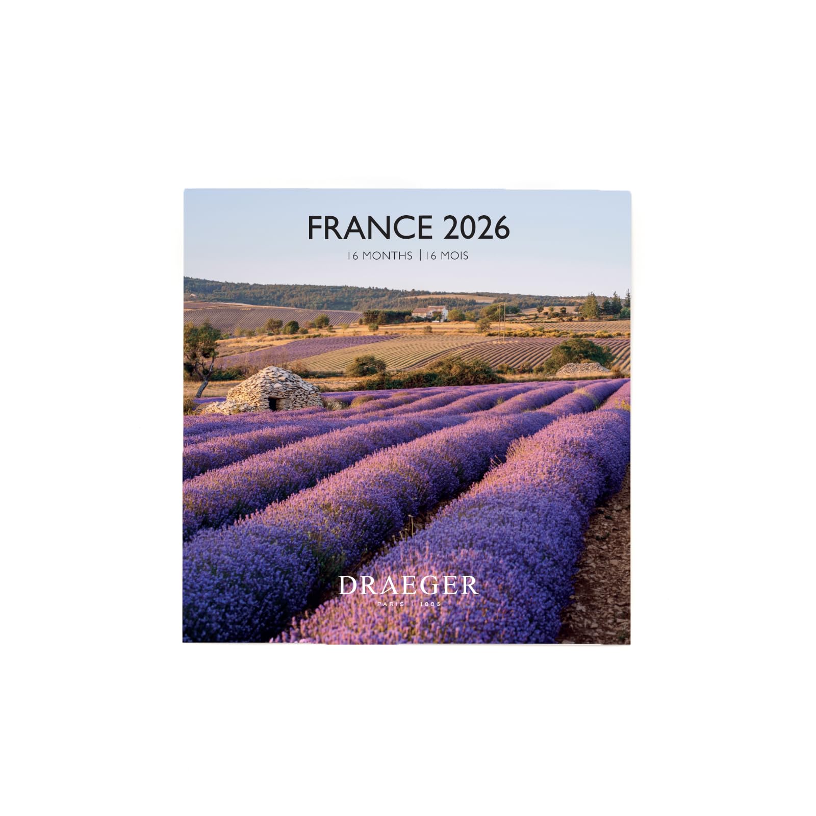 DRAEGER PARIS 1886 - Large Wall Calendar 28 x 29 cm 2026 - France Theme - 12 Months - FSC Paper - Detachable Illustrations