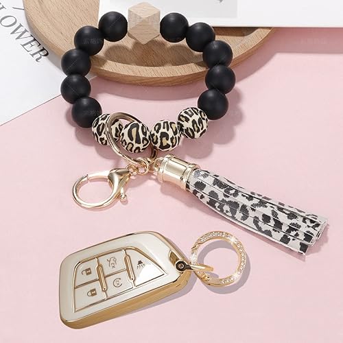 Miniatura 8 de Se adapta a Cadillac Key Fob Cover Car Key Chain Escalade ESV CT4 CT5 Accesorios, llavero pulsera de silicona para llaves