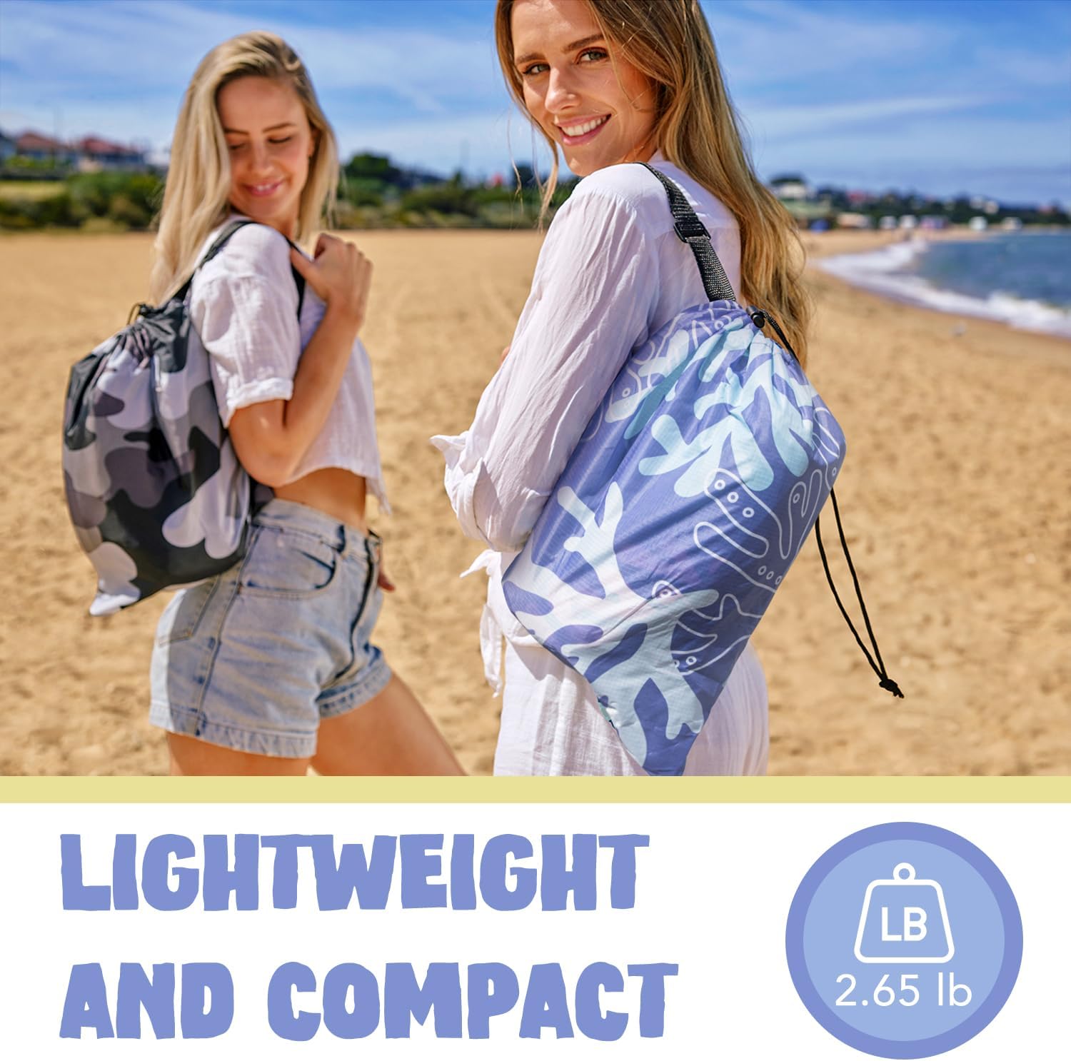 alphabeing inflatable lounger beach chair accessories, air sofa hammock inflatable couch for camping backyard lakeside with compression sacks, ideal outdoor gifts for adults coral lightblue