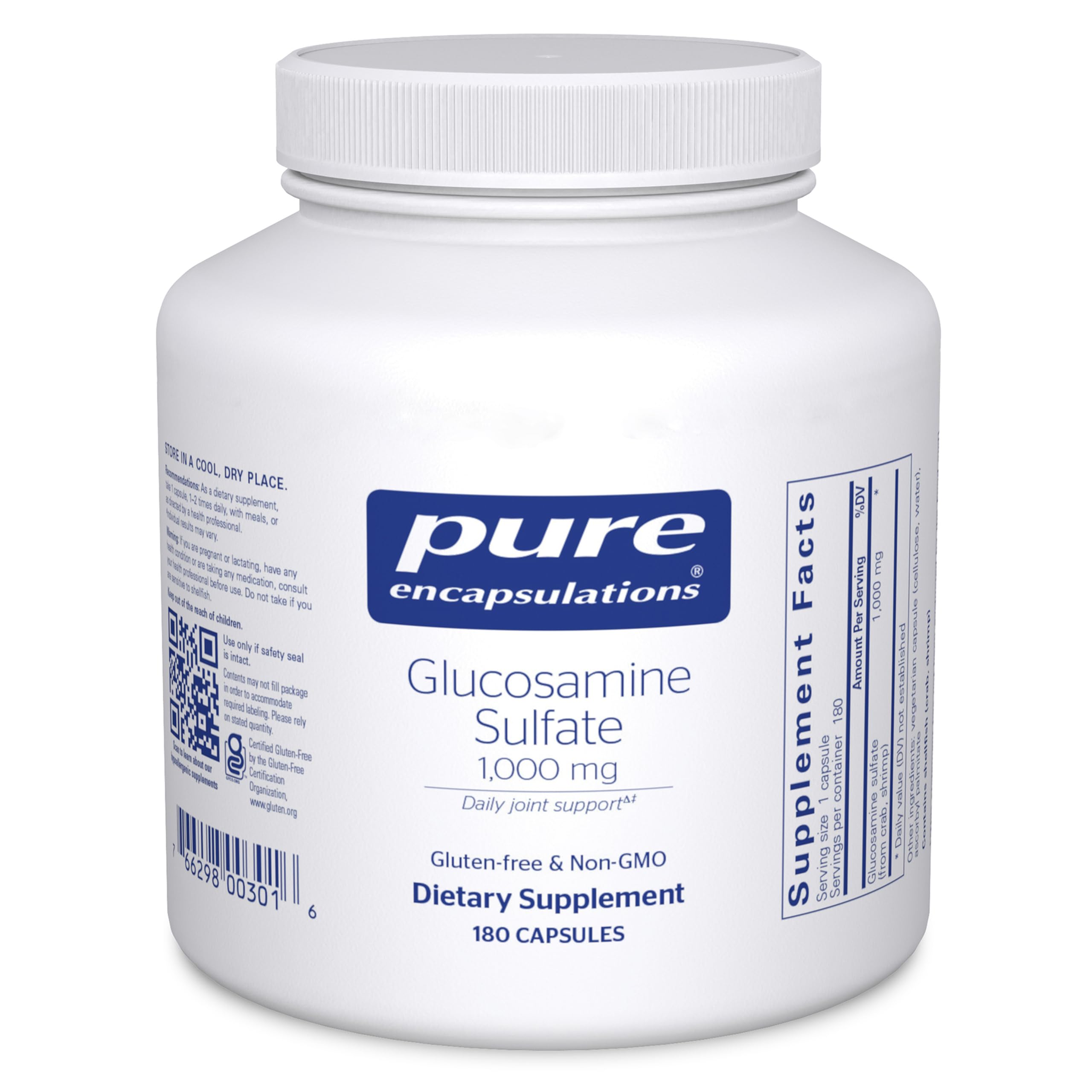 Glucosamine Sulfate 1,000 mg | Supplement for Joint Support and Mobility, Cartilage Health, and Connective Tissue* | 180 Capsules