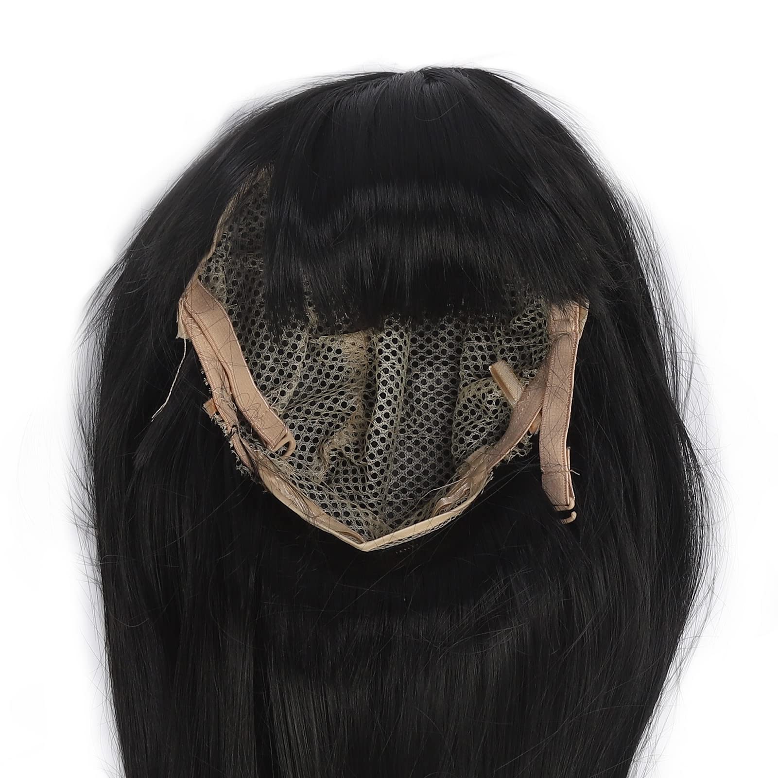 Long Noir, en Particulier la Perruque avec des Cheveux de Remplacement de Cheveux pour les Filles Pleines de Topper Pendant 3-8 Ans, Qui Conviennent aux Fêtes D'activités D'Halloween