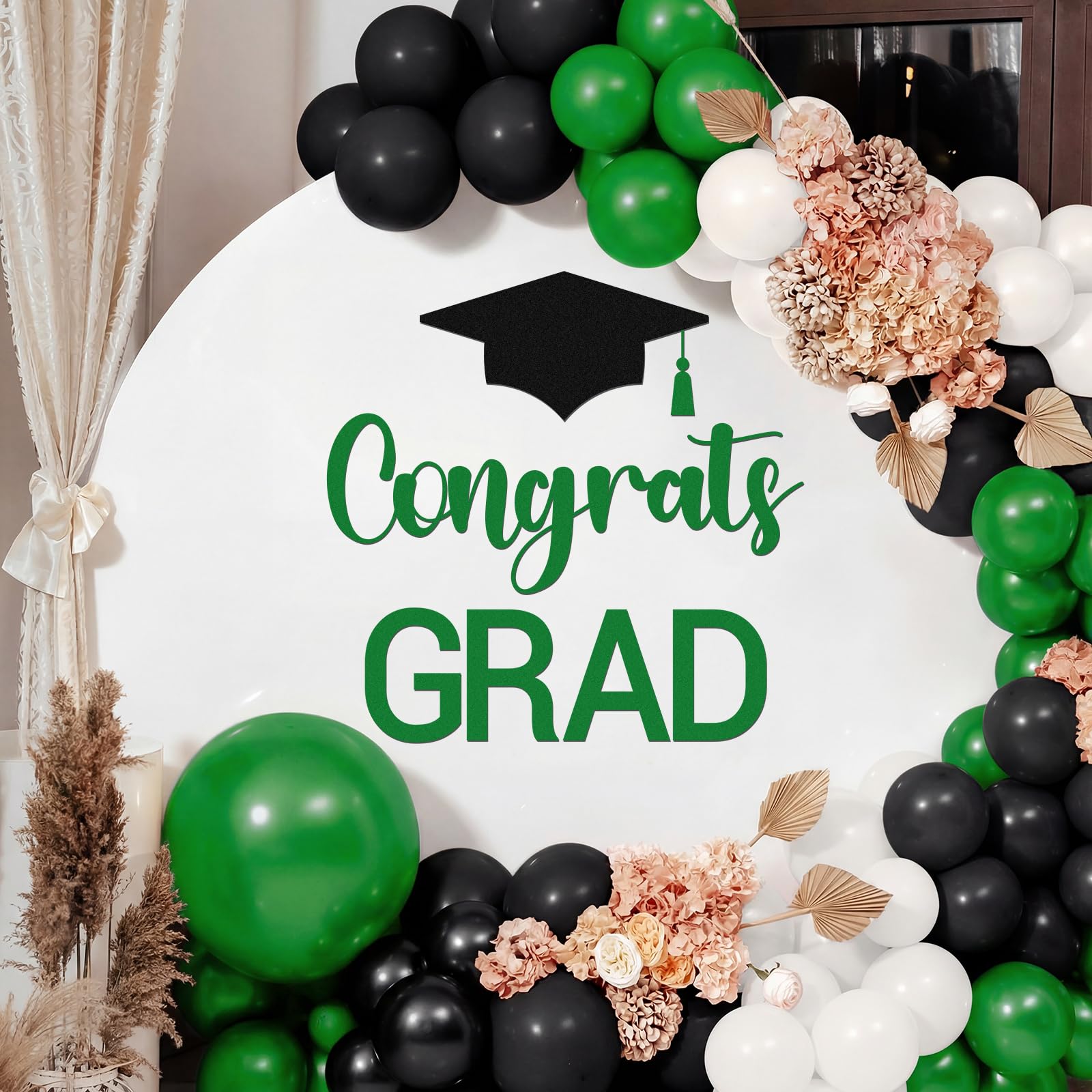 Epakh 2026 Graduation Party Decal Sign for Backdrop Letters Peel and Stick Graduation Sticker for Balloon Arch Decorations Party Sign Wall Decor(Green)