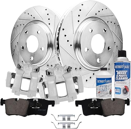 Miniatura 88 de Detroit Axle - Kit de freno delantero para Ford Explorer Mercury Mountaineer 2002-2005 Bujes de rodamiento de rueda perforados y ranurados rotores