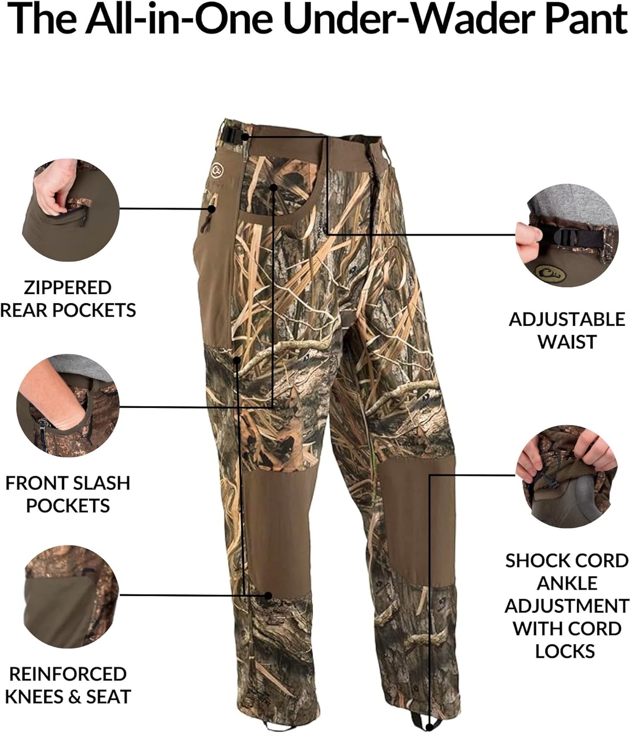 Drake Waterfowl MST Jean Cut 2.0 Under Wader Pants, Waterproof, Adjustable Waist, Zipper Pockets, Hunting Gear for Men - Image 2