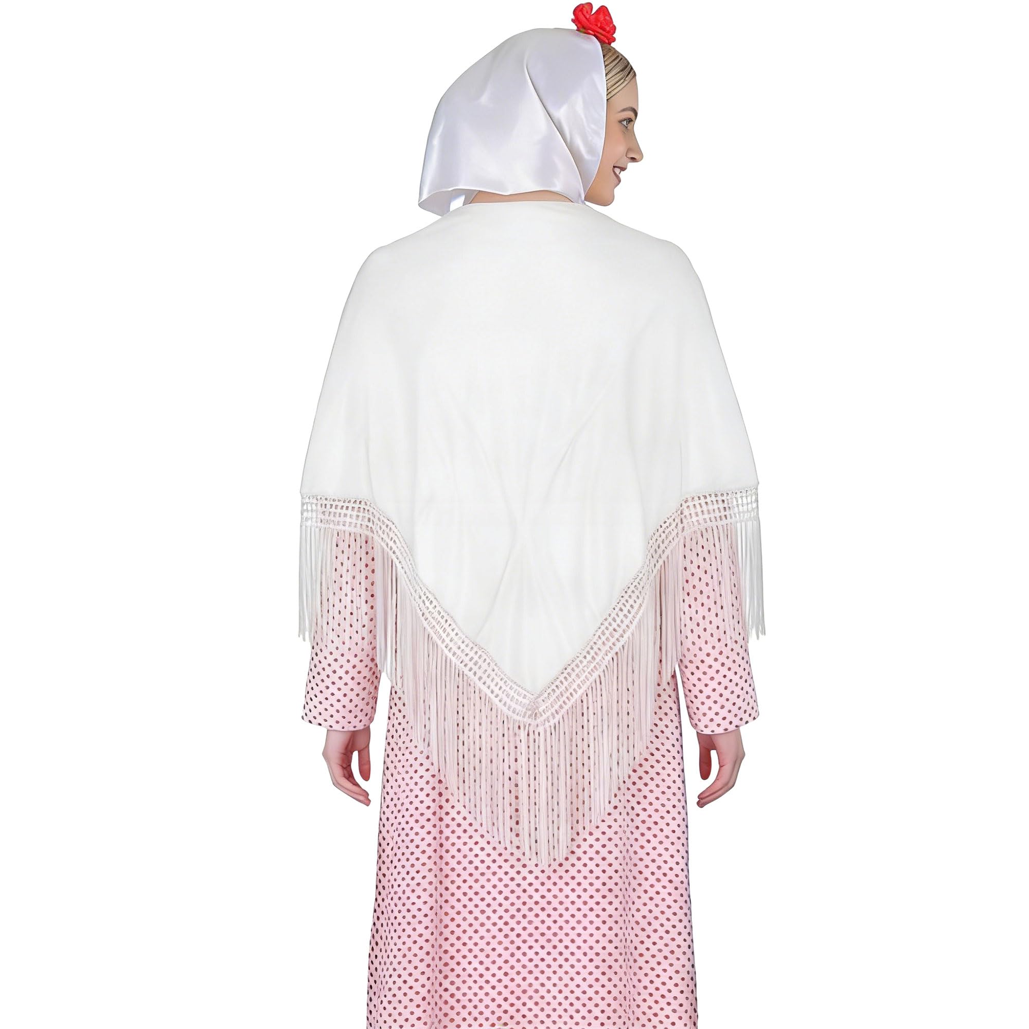 Wildarms Mantón de Sevillana Bordado con Flecos para Flamenco Feria Disfraz Baile Tradicional Mujer — view 3