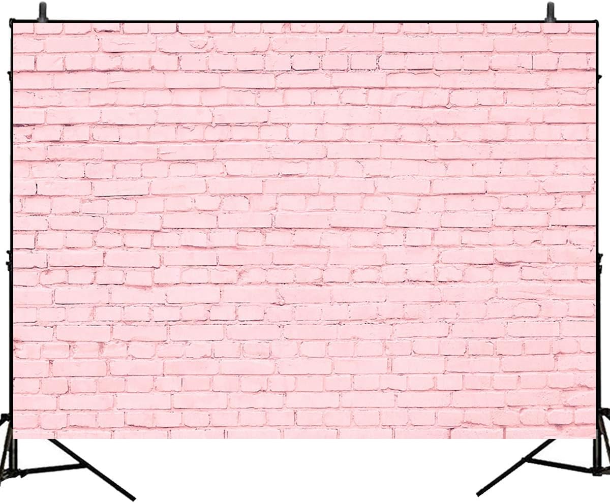 Pink Brick Wall Backdrop for Birthday and Wedding Photography 7x5ft