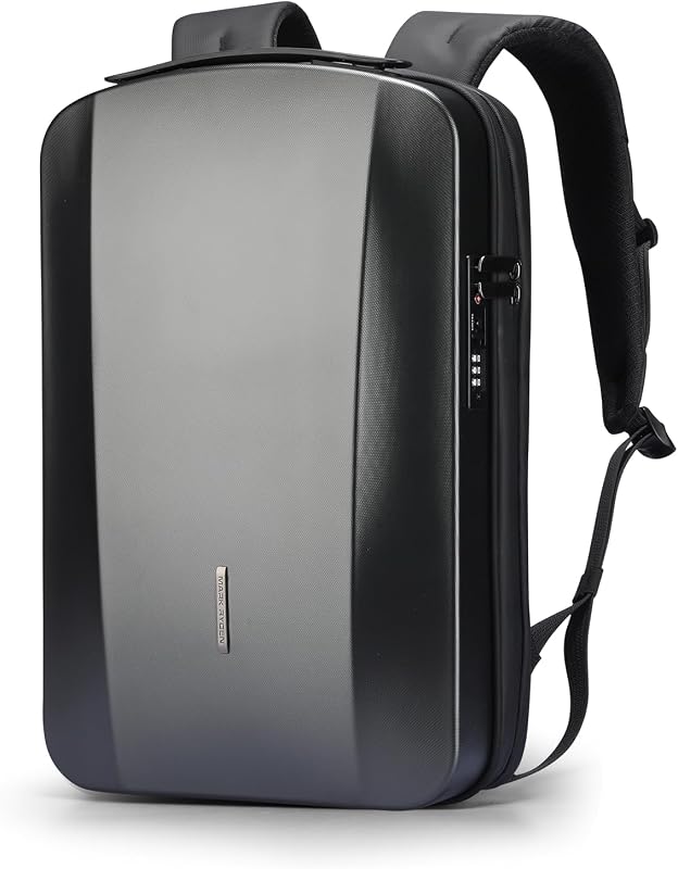 Mochila para computadora portátil para hombre, mochila antirrobo rígida | Mochila empresarial con cerradura aprobada por la TSA y puerto de carga USB, segura y duradera para trabajar, desplazarse y usar a diario