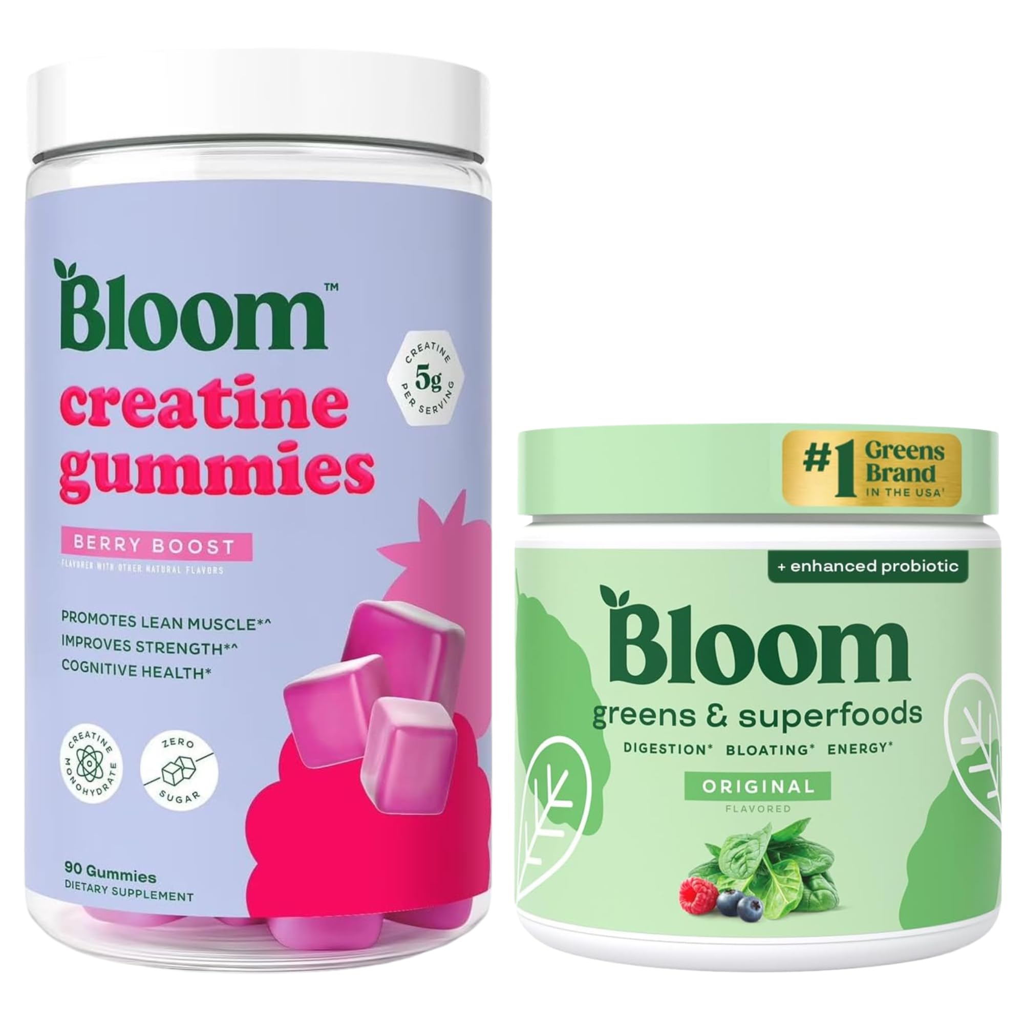 Bloom Creatine Gummies and Original Greens Bundle