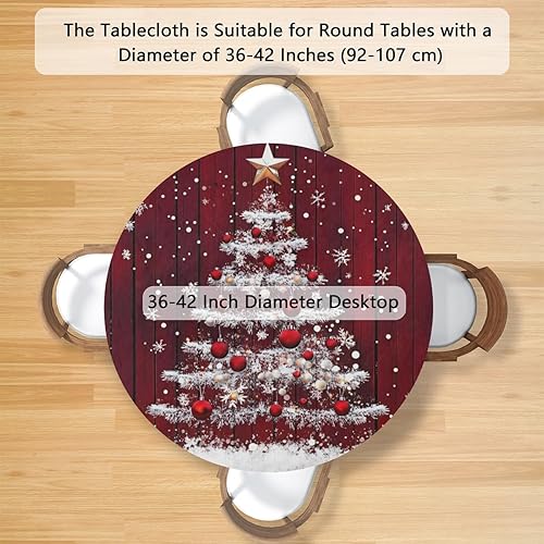 Vista 255 de Mantel redondo ajustable con borde elástico, mantel de hojas coloridas abstractas, impermeable, lavable, para mesas redondas, ideal para picnic