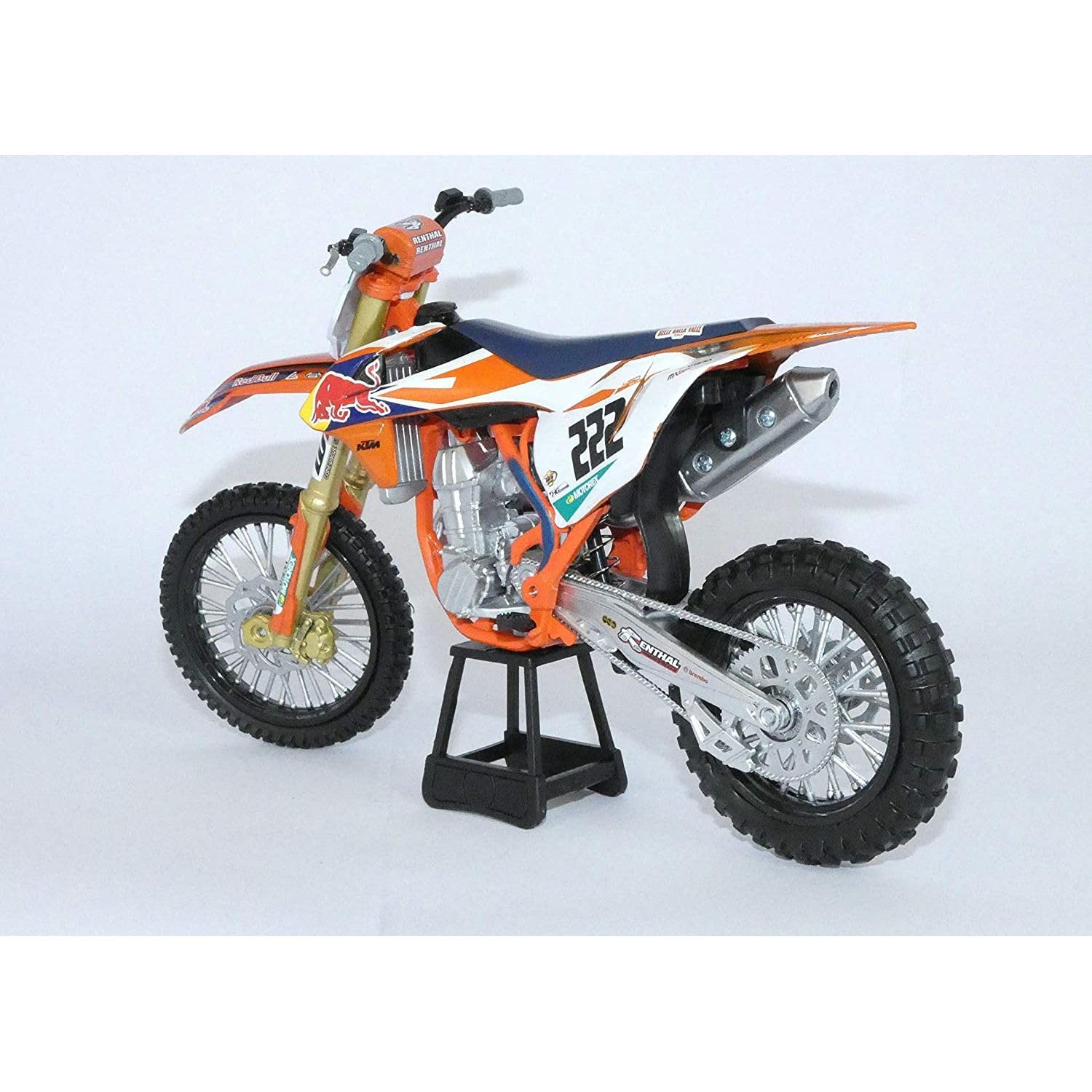 MODELLINO IN SCALA COMPATIBILE CON RED BULL KTM 450 SX-F N.222 TONY CAIROLI 1:6 NEW RAY NY49673