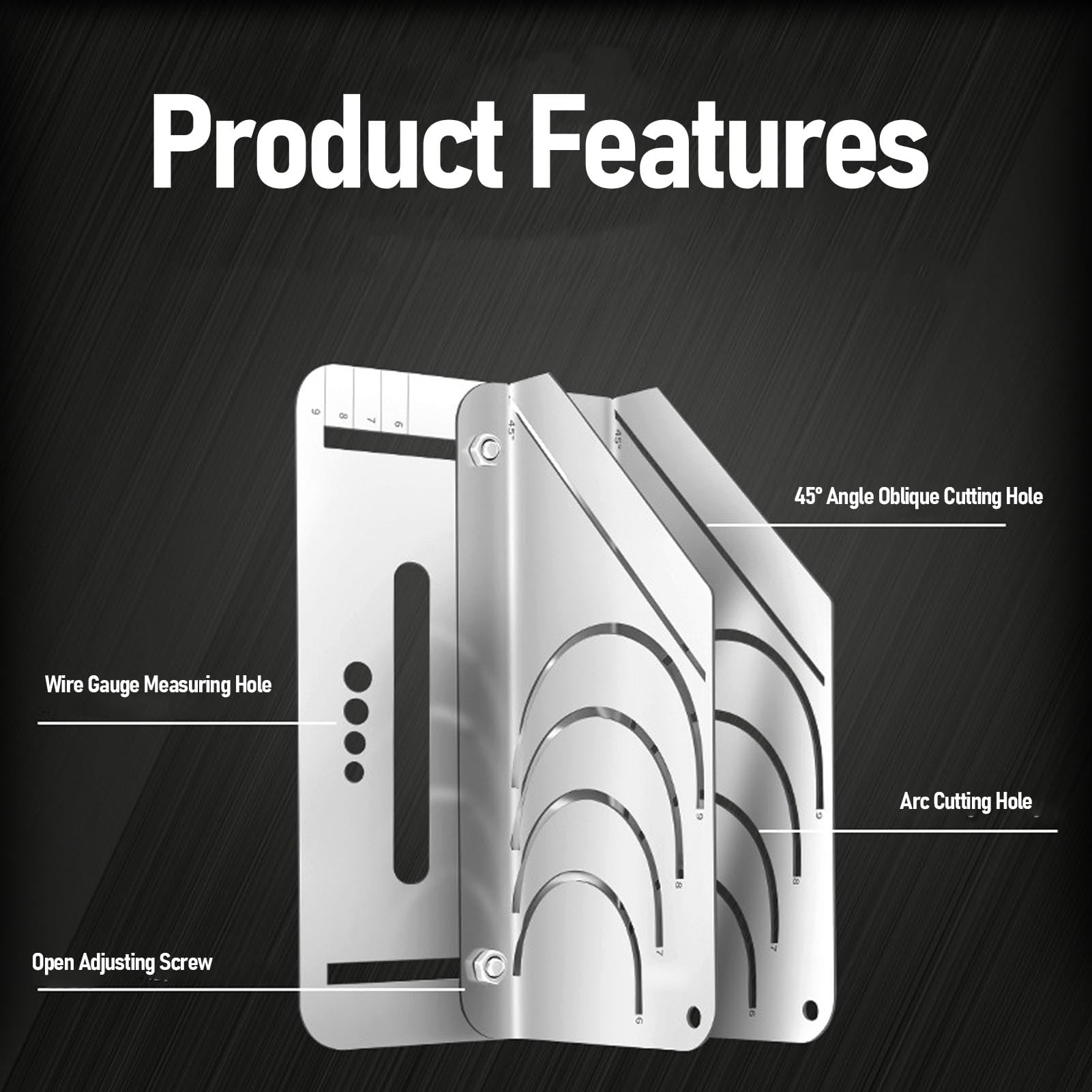 Rubber Pipe Arc Insulation Pipe Cutting Ruler 45 Degree Rubber Foam Pipe Arc Cutter Guide Template for 20 50mm Diameter