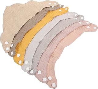 LALAFINA 7 Pçs Babador Triangular Infantil Babador Infantil Babador Pequeno Unissex Para Jantar Babador Pequeno Ajustável Para Homens E Mulheres Botão De Algodão Casaco Pequeno Babador De