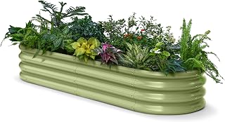Galvanized Raised Garden Bed 6x2x1 ft, 12" Tall Metal Planter Box | Compact Raised Planter Box for Vegetables, Herbs and Flowers, Metal Garden Bed for Balcony, Patio and Small SpaceGardening