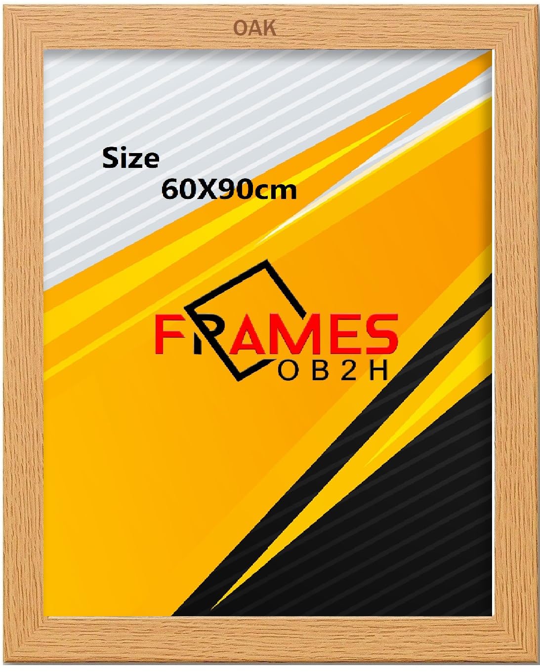 Ob2h Oak 60X90cm Black, White, Poster Frame Photo Frame (, 60X90cm, Framed)