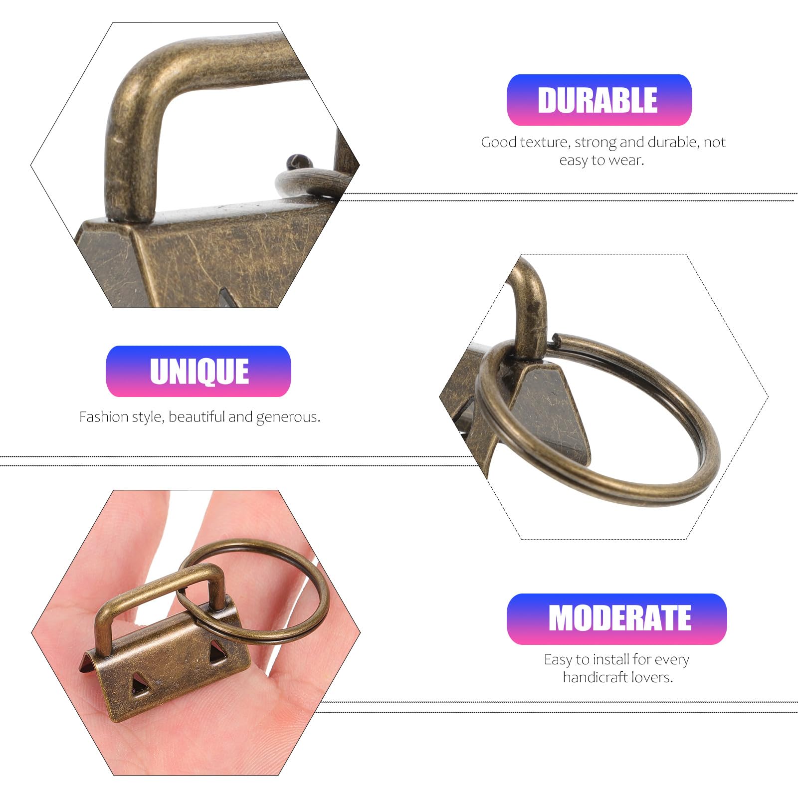 Hebillas de Metal para Extremos de Cinta 36 Piezas para Manualidades