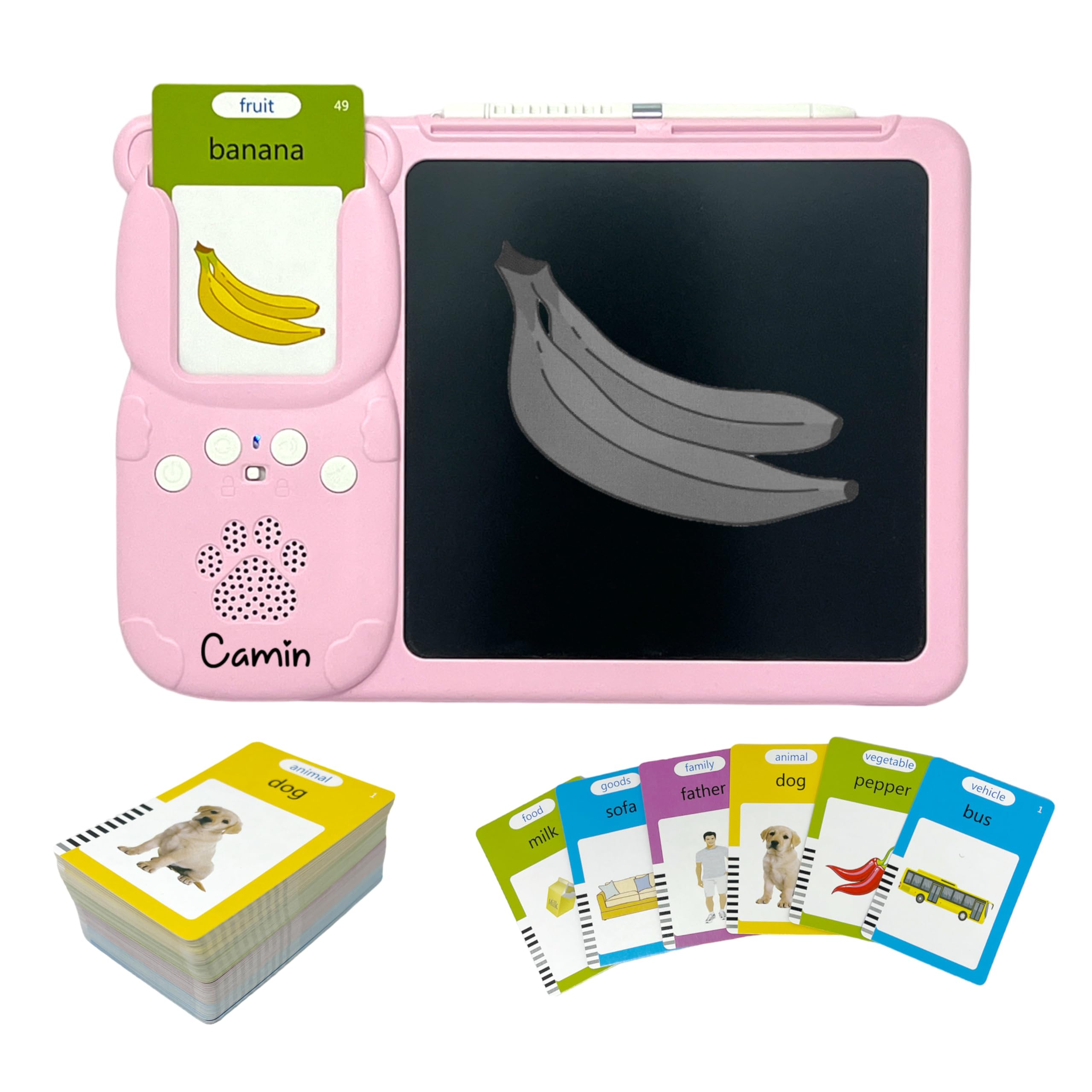 Camin Talking Card Game, 224 Words Talking Flash Cards with LCD Writing Tablet for 2-7 Year Old Kids, Learning Educational Toy (B0D8MQVZ7N) Amazon Price History, Amazon Price Tracker