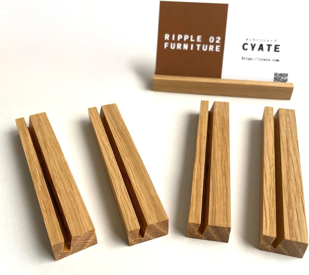 Amazon | 【CYATE】木製カードスタンド(5個入り）/カード立て/値札立て