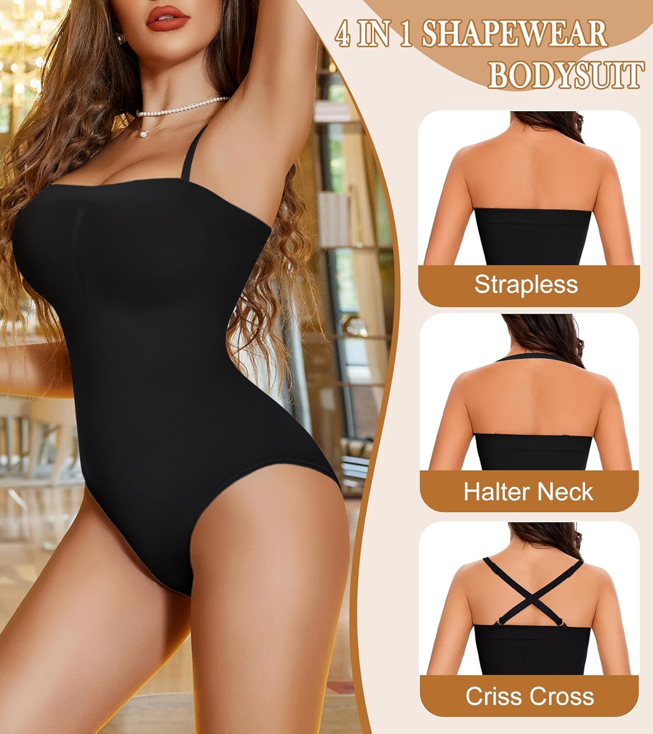 Strapless Shapewear Bodysuit - Tummy Control & Seamless Tank Top for Women - Image 4