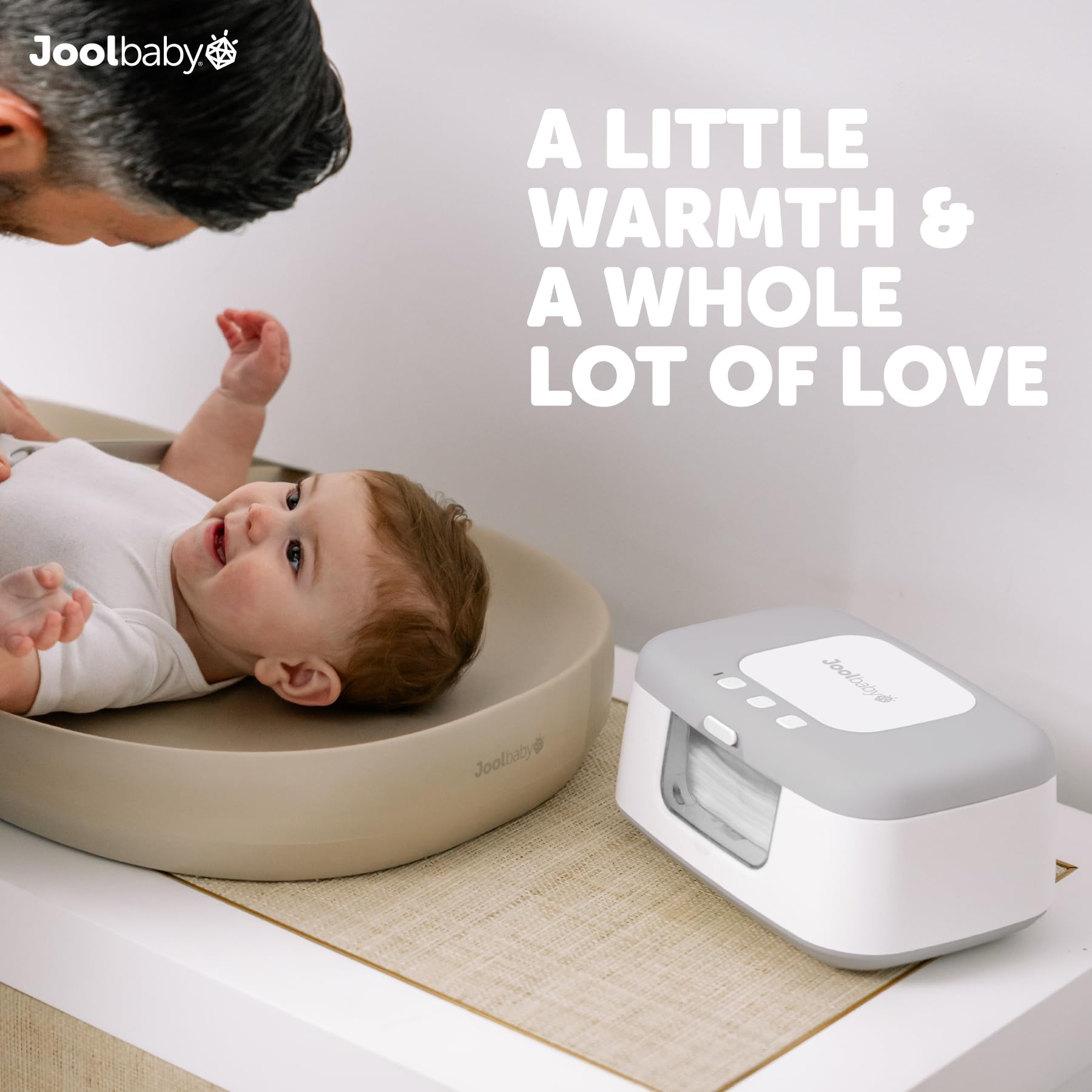 Jool Baby TinyBums Chauffe-lingettes pour bébé avec lumière LED changeante et interrupteur marche/arrêt (gris)