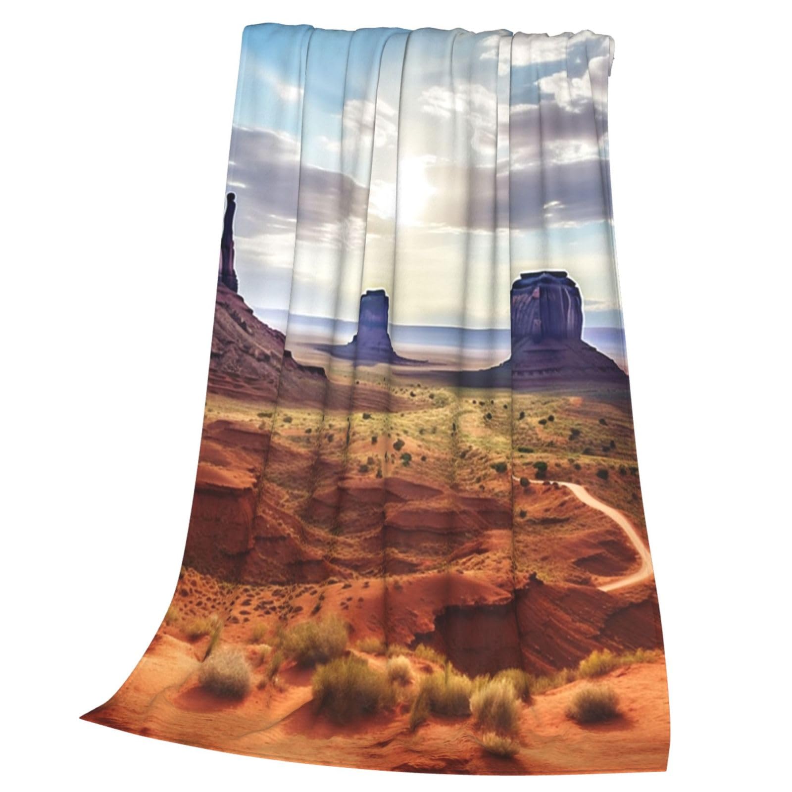 Couverture en flanelle légère et pelucheuse motif Monument Valley