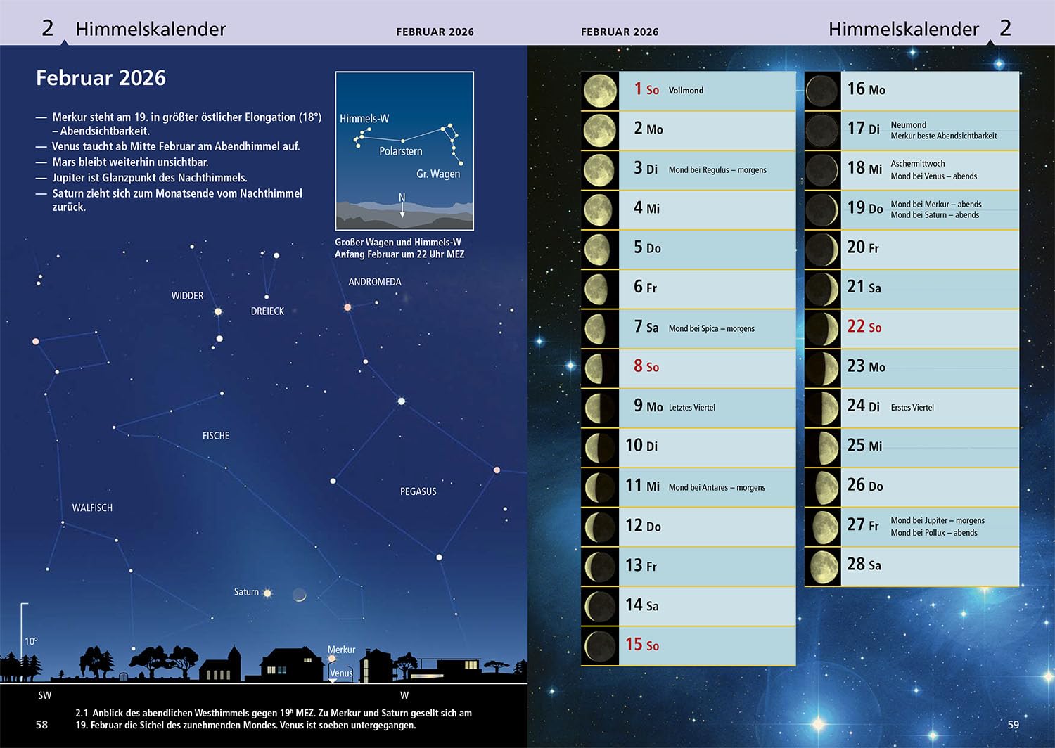 Kosmos Himmelsjahr 2026: Sonne, Mond und Sterne im Jahreslauf -- Das Astronomie-Jahrbuch Nr. 1 mit Astrokalender für unterwegs in der Kosmos-Plus-App