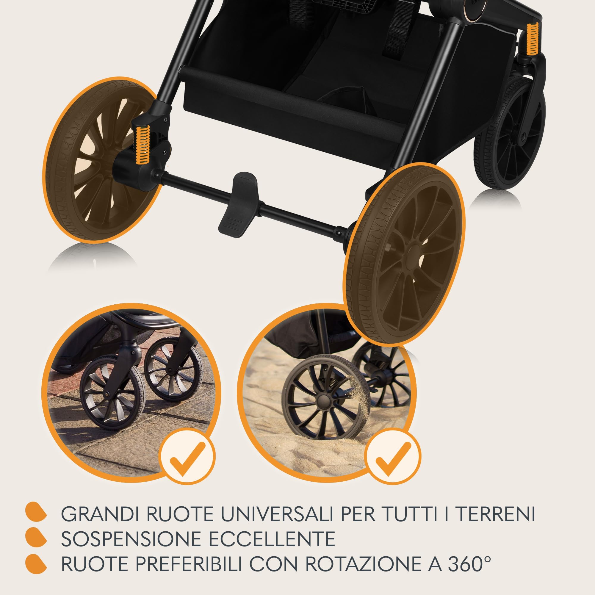 LIONELO MIKA PLUS 3in1 Passeggino Trio Neonati 0-48 Mesi 22kg Navicella 9kg Seggiolino Auto Ovetto 13kg