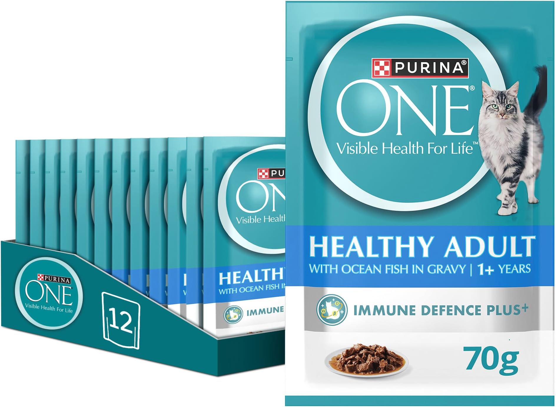Wet Cat Healthy Adult with Ocean Fish (70g, Pack of 12)