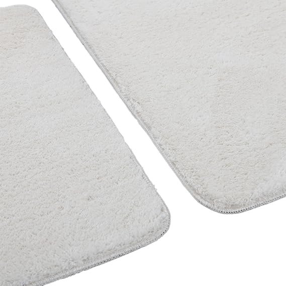 2'li Peluş Banyo Paspası Takımı – Yumuşak Kaymaz Tabanlı Klozet Takımı 60x50-60x100 Krem