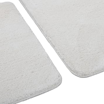 2'li Peluş Banyo Paspası Takımı – Yumuşak Kaymaz Tabanlı Klozet Takımı 60x50-60x100 Krem