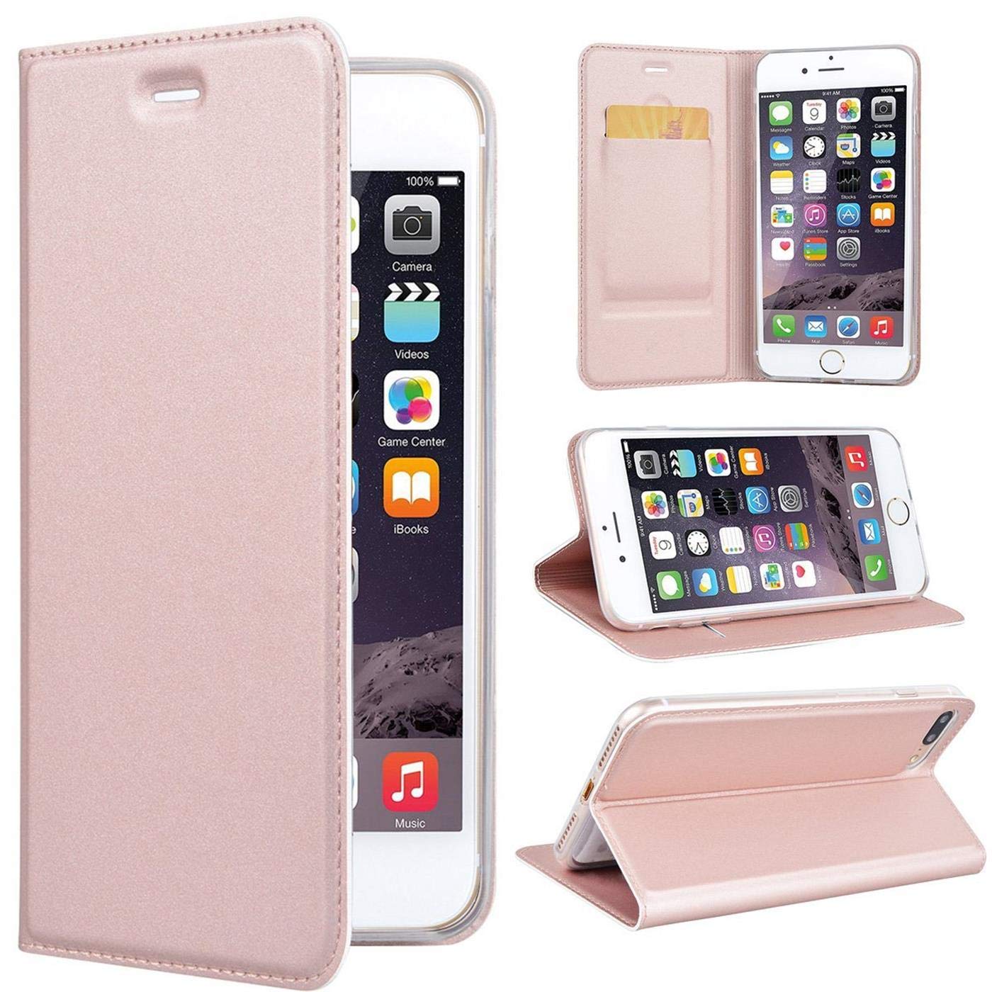Cover Portafoglio In Pelle PU Con Stampa Parigi Cielo Blu Per IPhone 7 Plus / 8 Plus - Custodia A Libro Magnetica Con Slot E Supporto